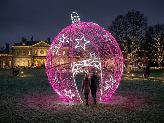 11.5' Pink Lighted Walk-Through Christmas Ornament