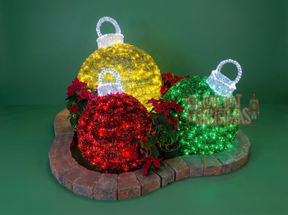 Lighted 3D Christmas Ornament Ball Set