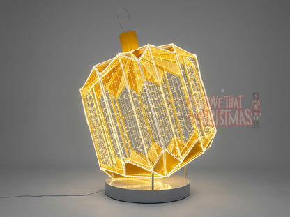 Lighted 3D Gold Christmas Ornament Decoration