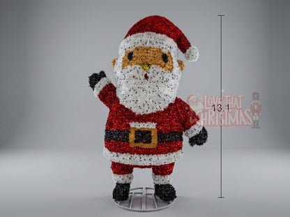 Lighted 3D Tinsel Santa Christmas Decoration