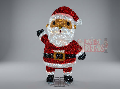 Lighted 3D Tinsel Santa Christmas Decoration