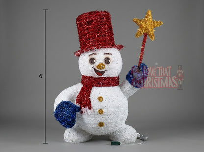 6' Snowman With Star