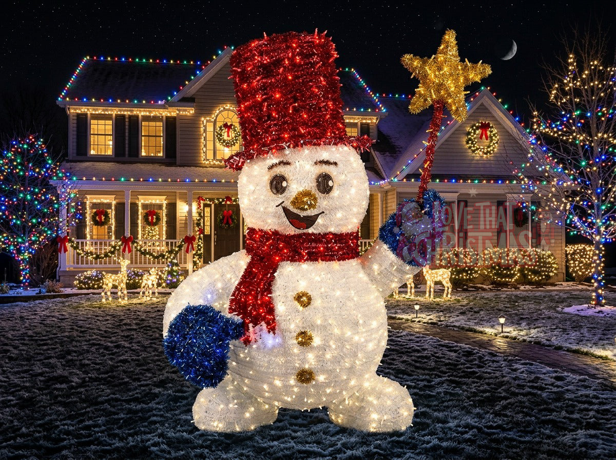 6' Snowman With Star