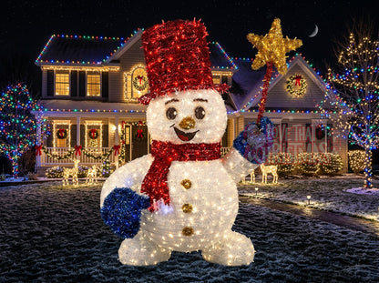 6' Snowman With Star