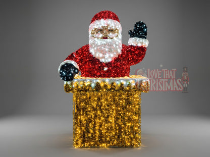 Illuminated Santa Claus with Gift Box