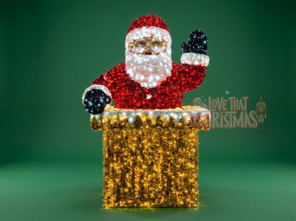 Illuminated Santa Claus with Gift Box