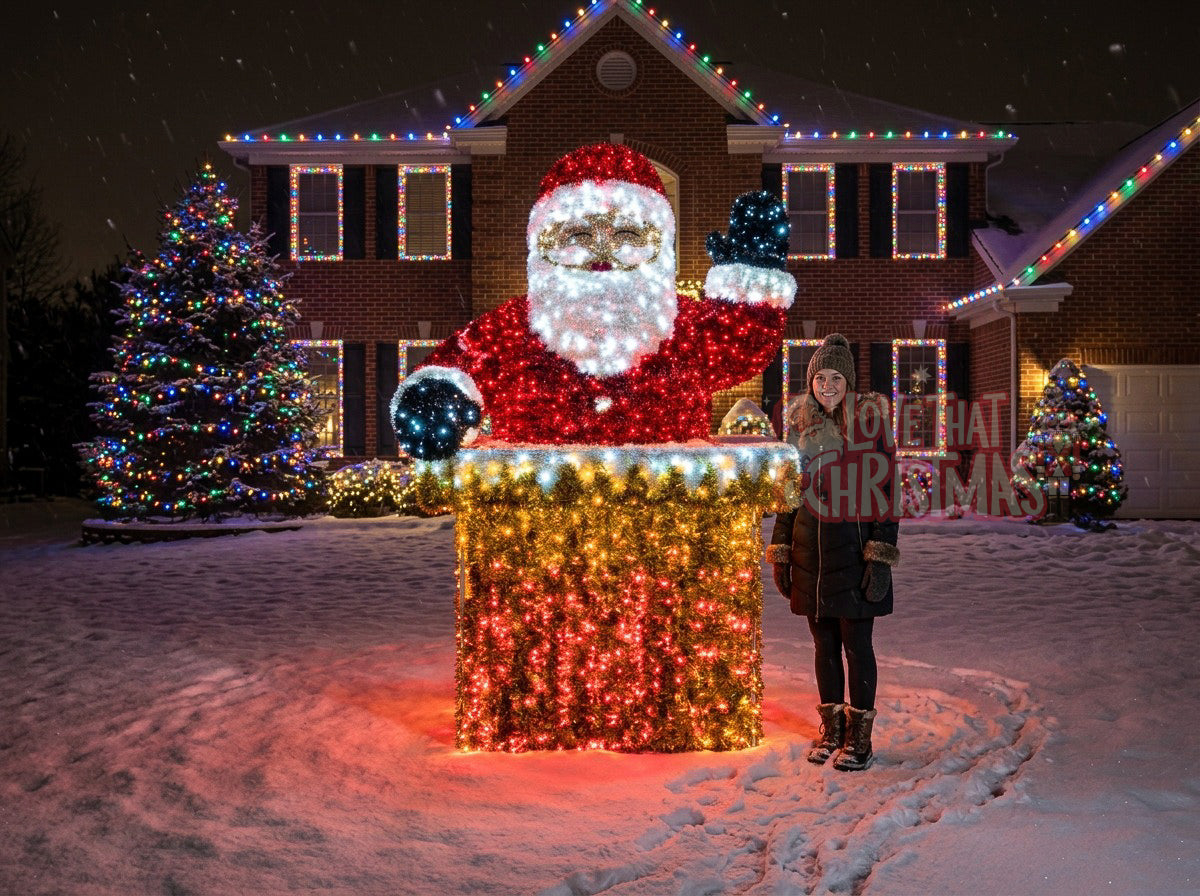 Illuminated Santa Claus with Gift Box