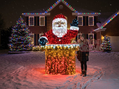 Illuminated Santa Claus with Gift Box