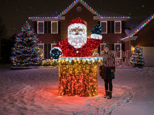 Illuminated Santa Claus with Gift Box
