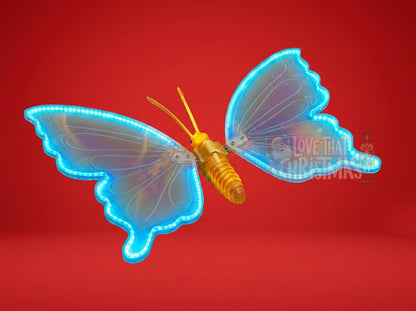 Animatronic Lighted 3D Butterfly with Flapping Wings
