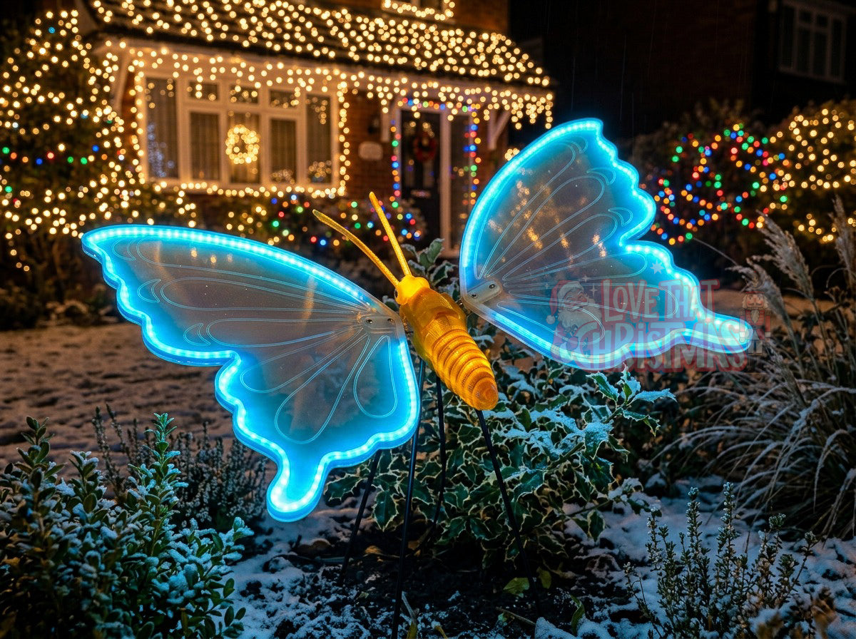 Animatronic Lighted 3D Butterfly with Flapping Wings