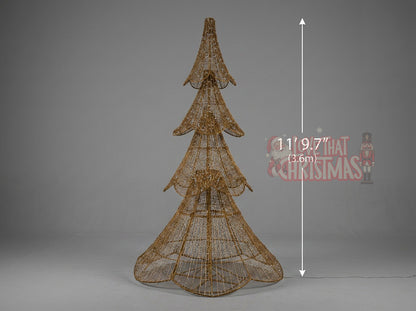 12-Foot Illuminated Golden Christmas Tree