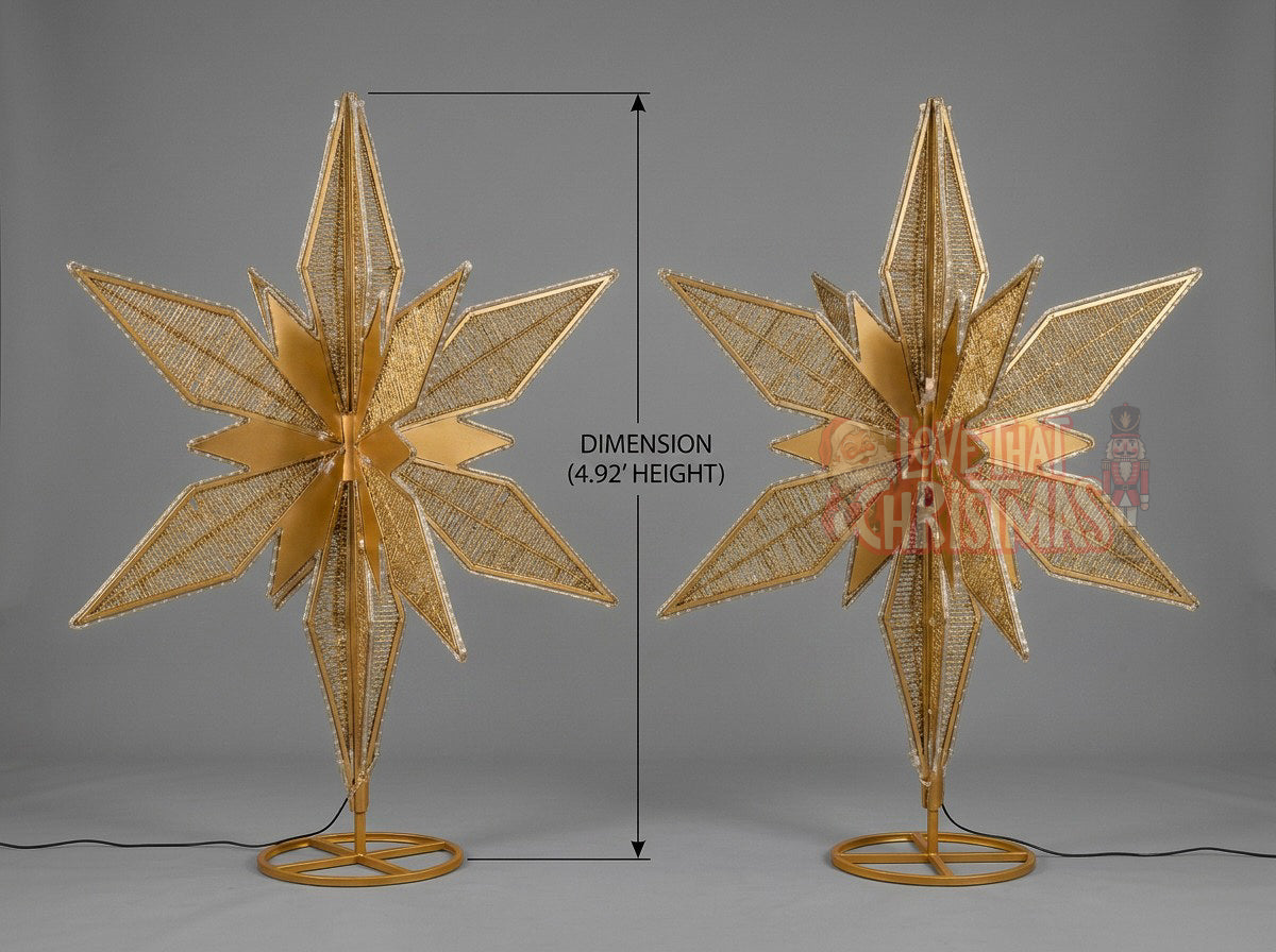 5-Foot Illuminated Golden Christmas Star