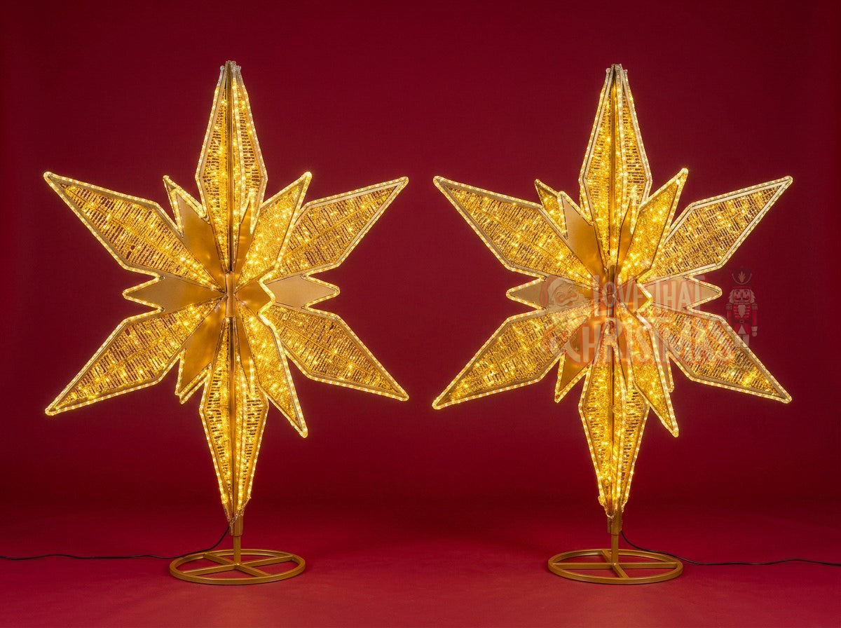 5-Foot Illuminated Golden Christmas Star