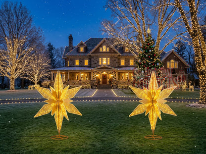 5-Foot Illuminated Golden Christmas Star