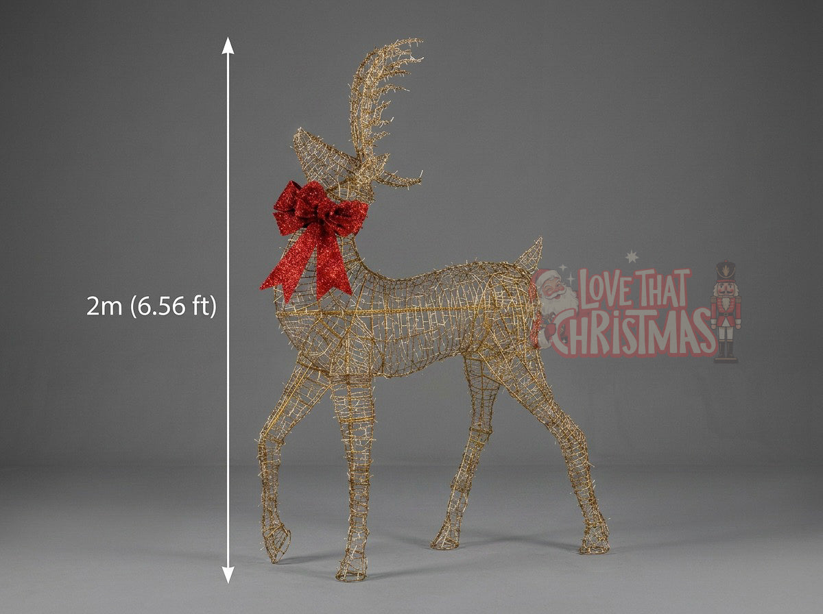 6' 7" Illuminated Golden Christmas Reindeer