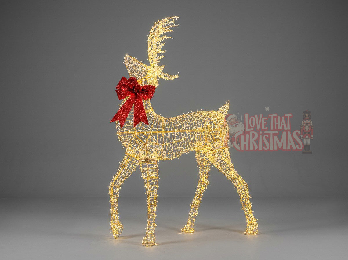 6' 7" Illuminated Golden Christmas Reindeer