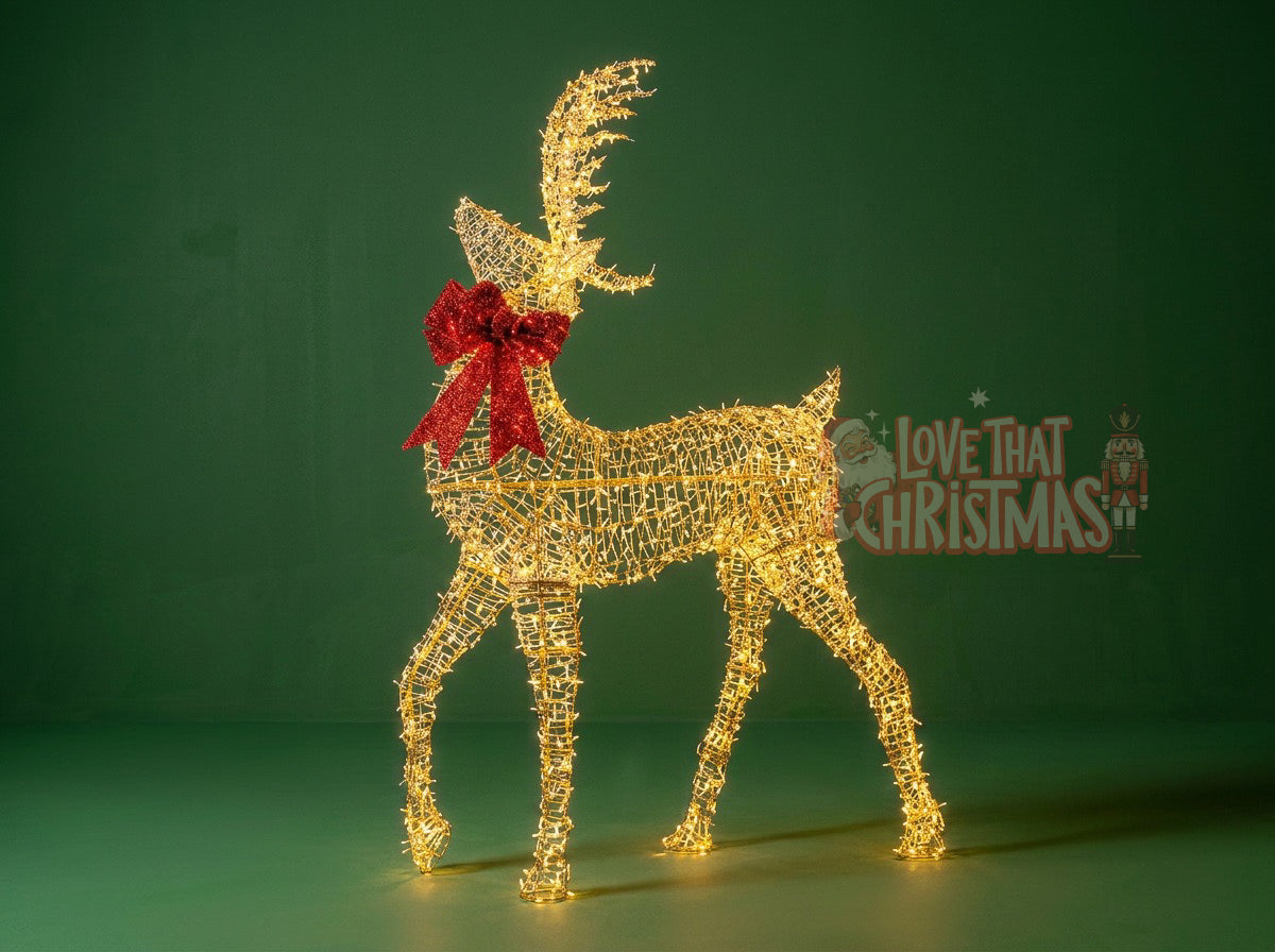 6' 7" Illuminated Golden Christmas Reindeer