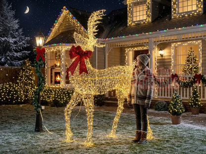6' 7" Illuminated Golden Christmas Reindeer