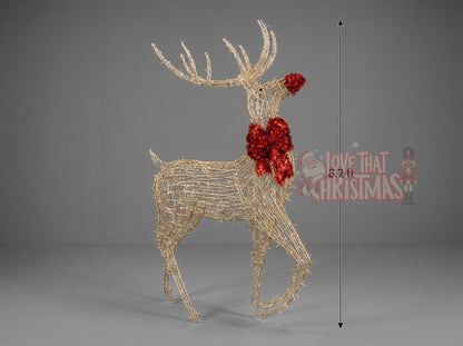 8-Foot Illuminated Golden Christmas Reindeer