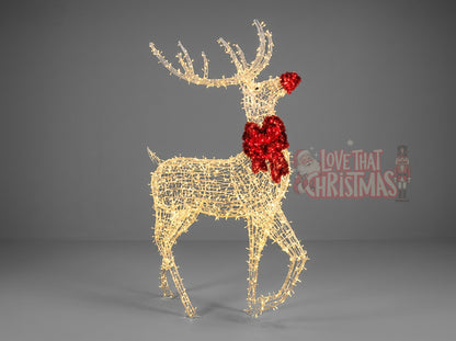 8-Foot Illuminated Golden Christmas Reindeer