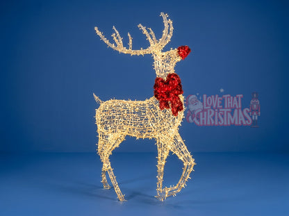 8-Foot Illuminated Golden Christmas Reindeer