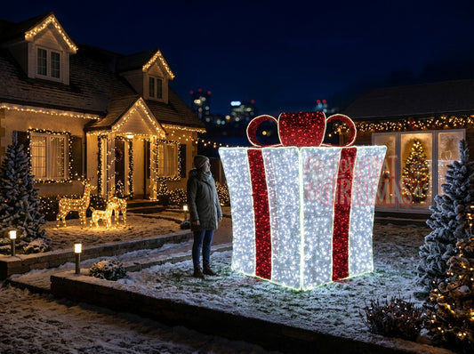 8.5 FT Illuminated Christmas Gift Box