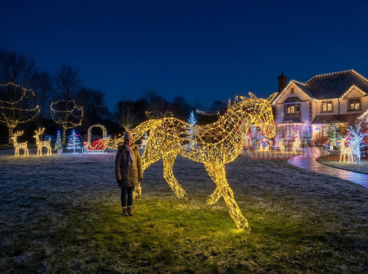 Golden Stride | Illuminated Christmas Horse