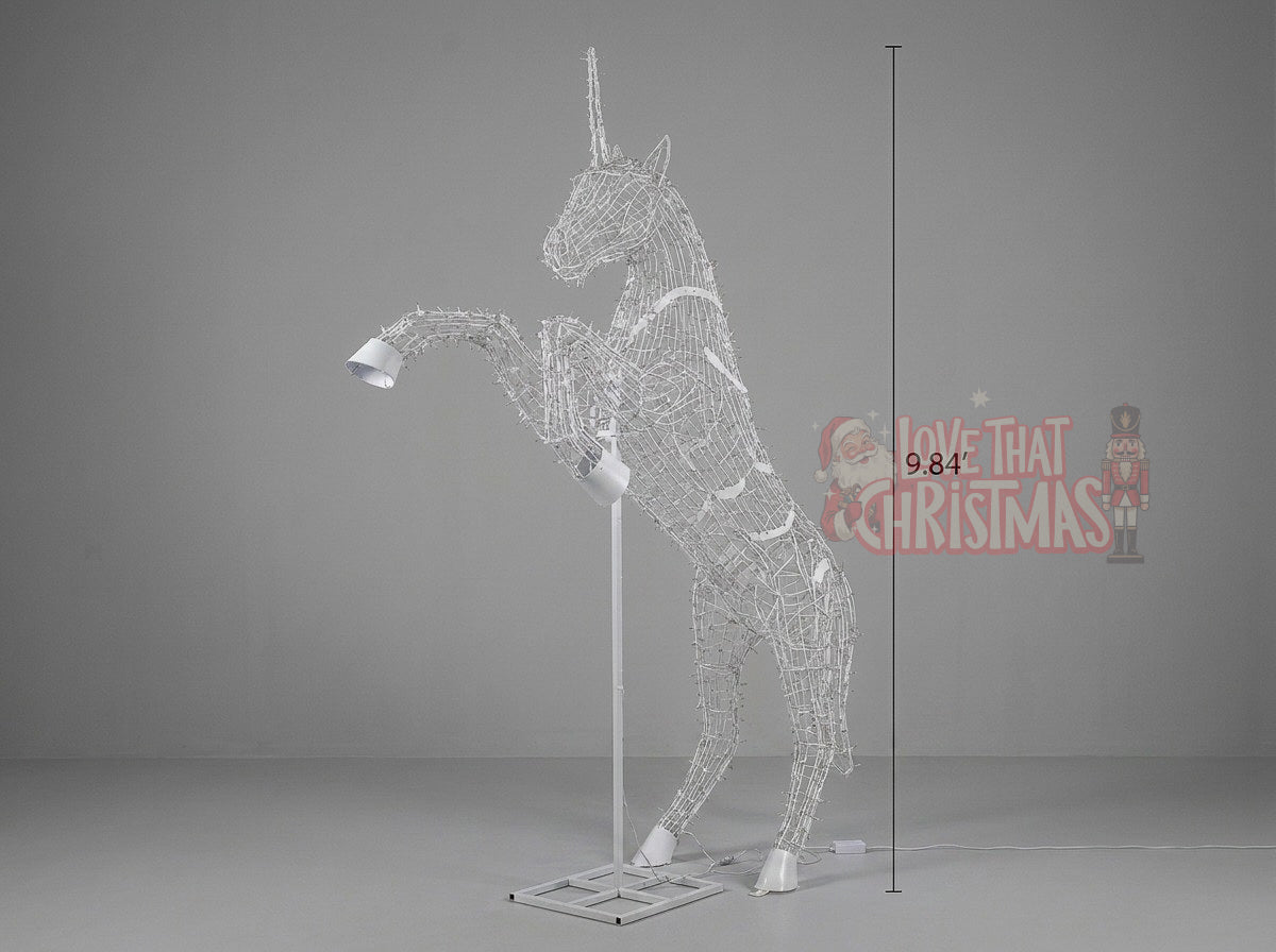 Winter Majesty | 9.84′ Illuminated Rearing Horse
