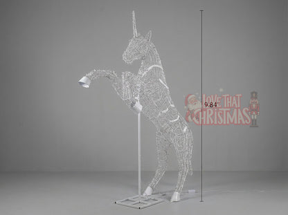 Winter Majesty | 9.84′ Illuminated Rearing Horse