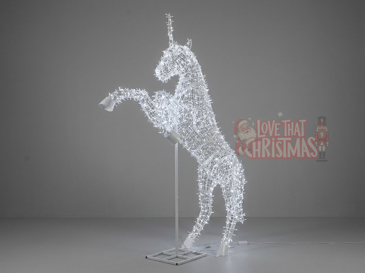 Winter Majesty | 9.84′ Illuminated Rearing Horse