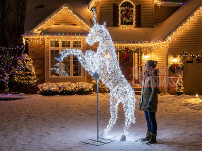 Winter Majesty | 9.84′ Illuminated Rearing Horse