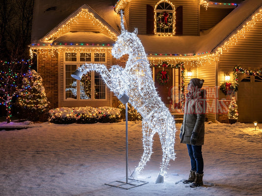 Winter Majesty | 9.84′ Illuminated Rearing Horse