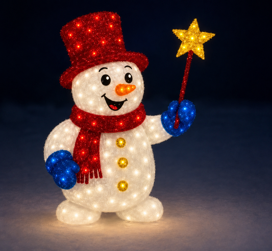 6' Snowman With Star