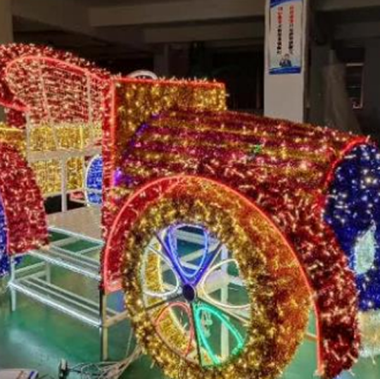 Decorative lights shaped like a classic automobile