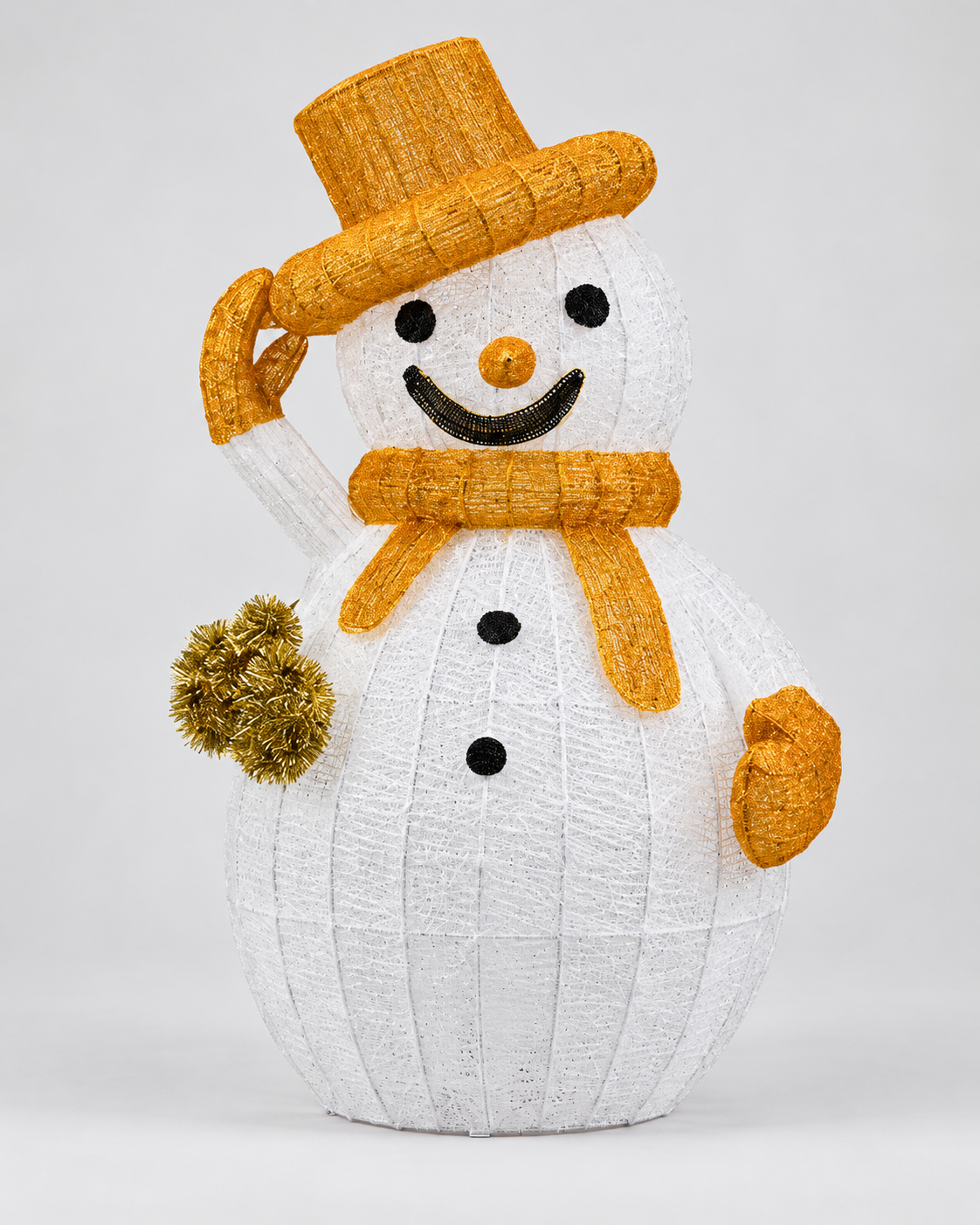 Snowman with Gold Hat LED Display