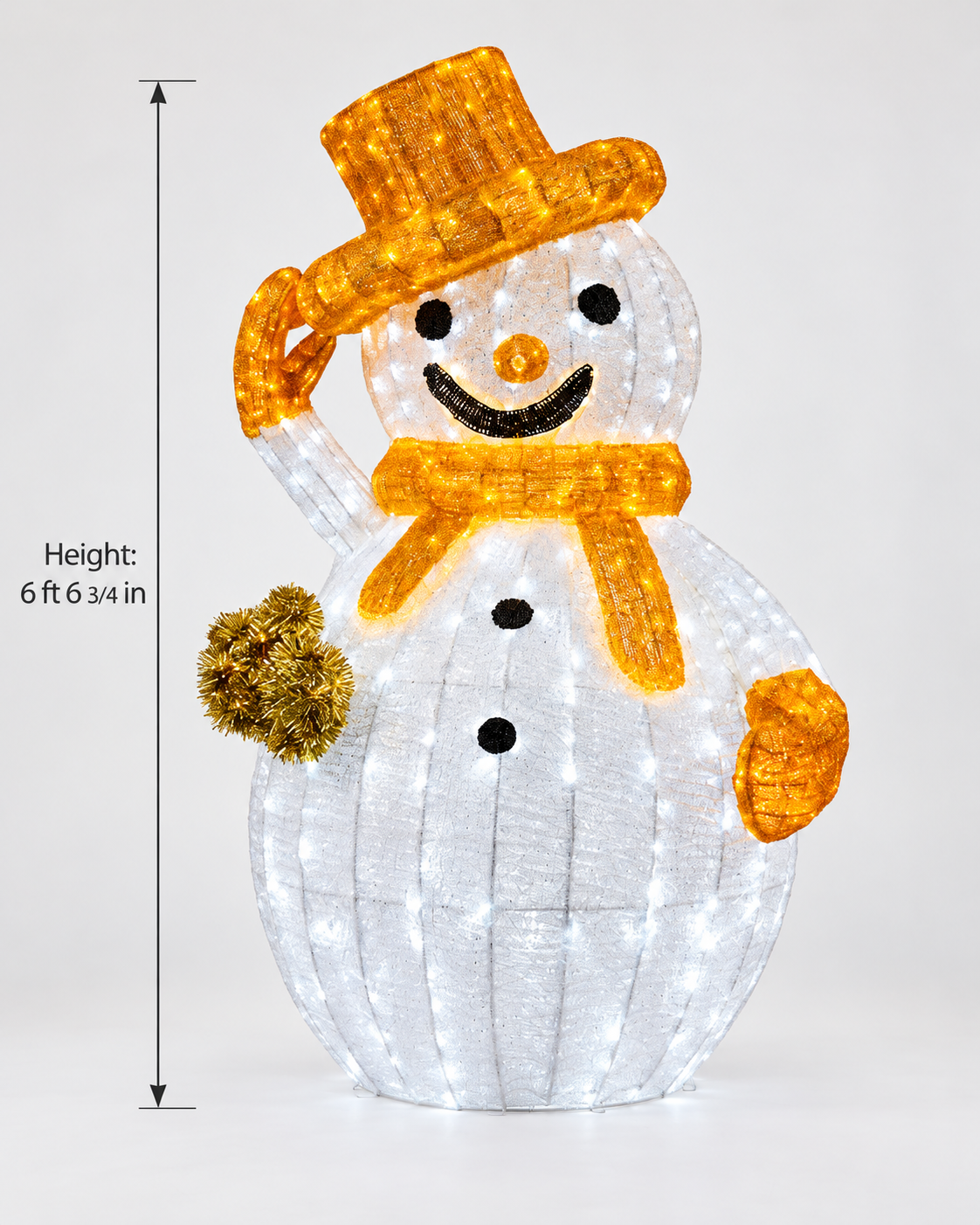 Snowman with Gold Hat LED Display